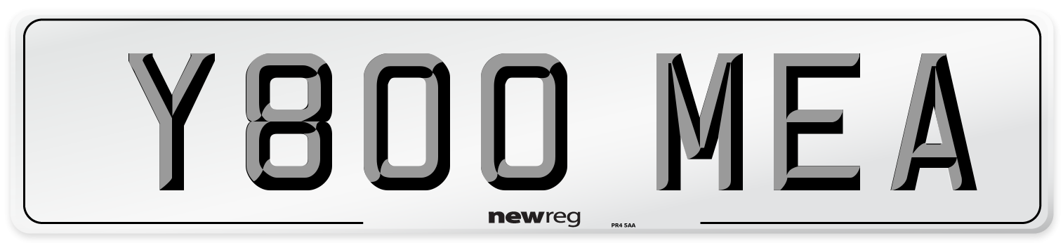Y800 MEA Number Plate from New Reg